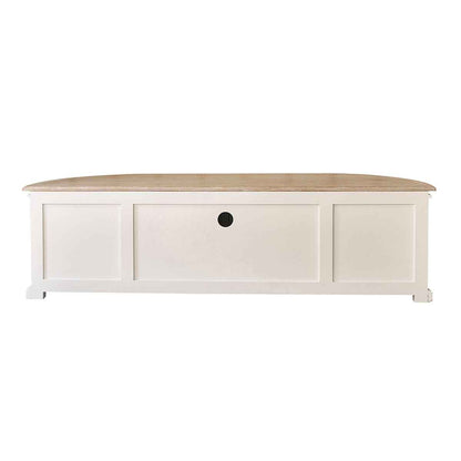 Meuble TV en bois d'acajou et teck blanc 160 cm