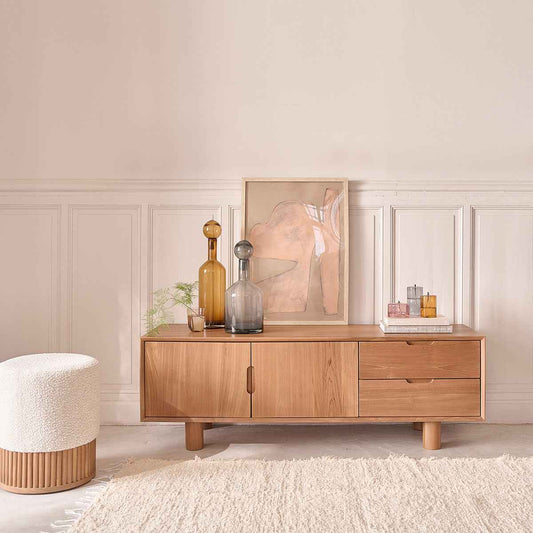 Meuble TV en teck massif 150 cm