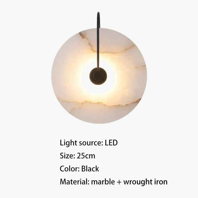 Applique murale moderne ronde en marbre naturel