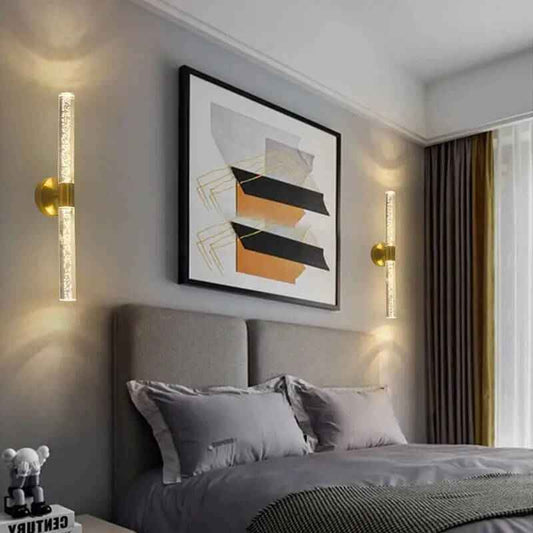 Applique murale en verre craquelé et motif laiton