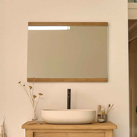 Miroir en teck massif recyclé 80x60 cm