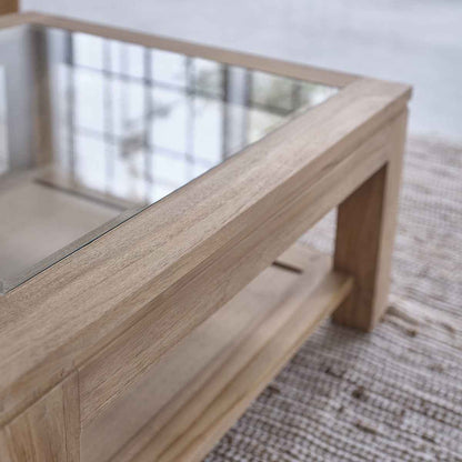Table basse en teck massif 80 cm