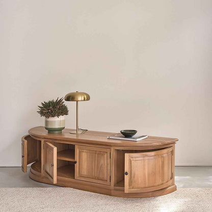 Meuble TV en bois de teck 160 cm