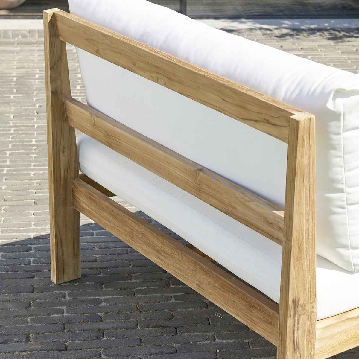 Fauteuil de jardin en teck massif blanc