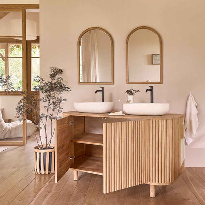 Meuble sous vasque en teck massif 140 cm