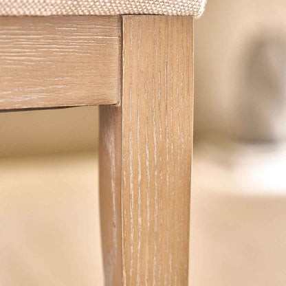 Chaise en chêne massif et tissu lin