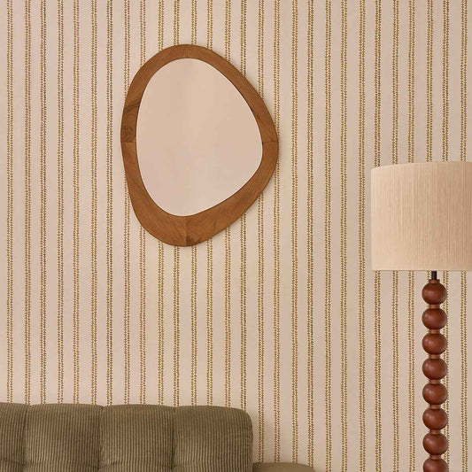 Miroir organique en bois de teck 75x60 cm