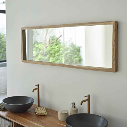 Miroir en acacia massif rectangulaire 130x45 cm