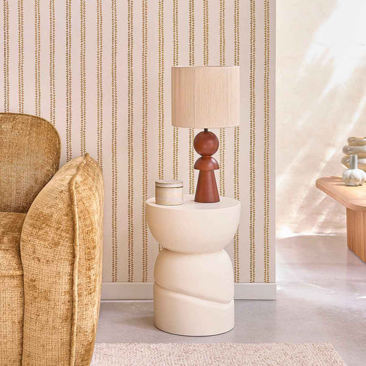 Table d'appoint en manguier massif effet béton