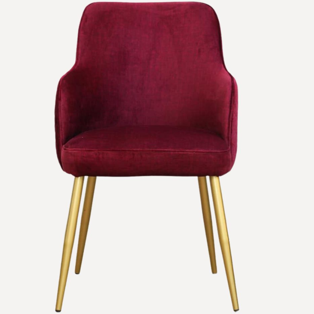 Elara Chaise Élégante Antitache "Confort" – Pieds en Métal Doré - Le miroir.ma