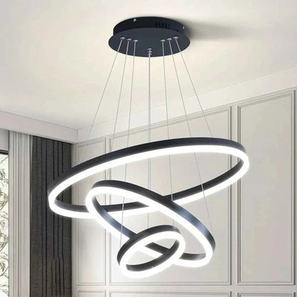 Lustre Royal 3 cercles en Acrylique noir