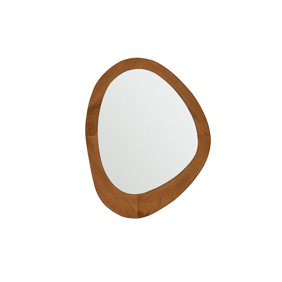 Miroir organique en bois de teck 75x60 cm - Le miroir.ma