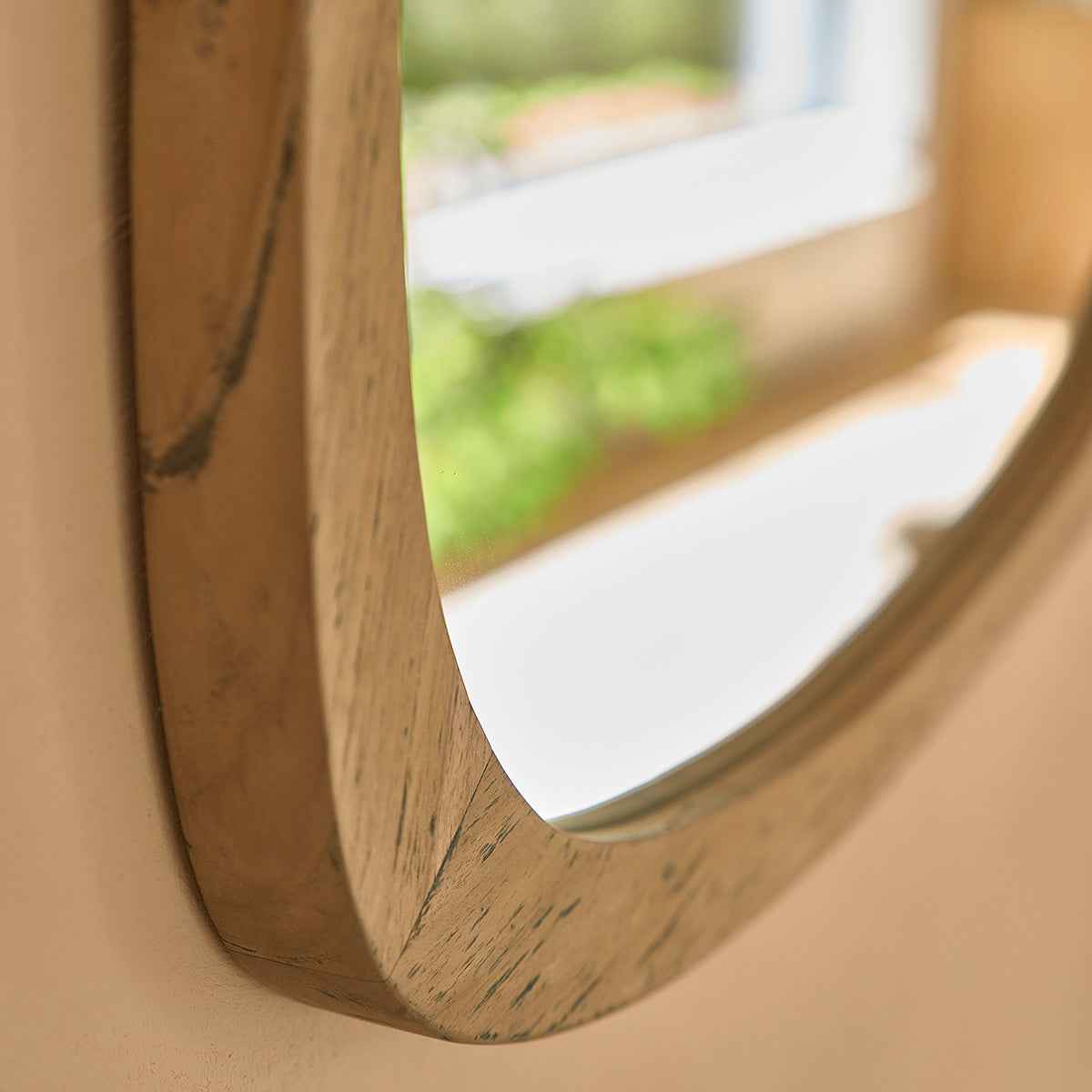 Miroir en teck massif recyclé 70 cm