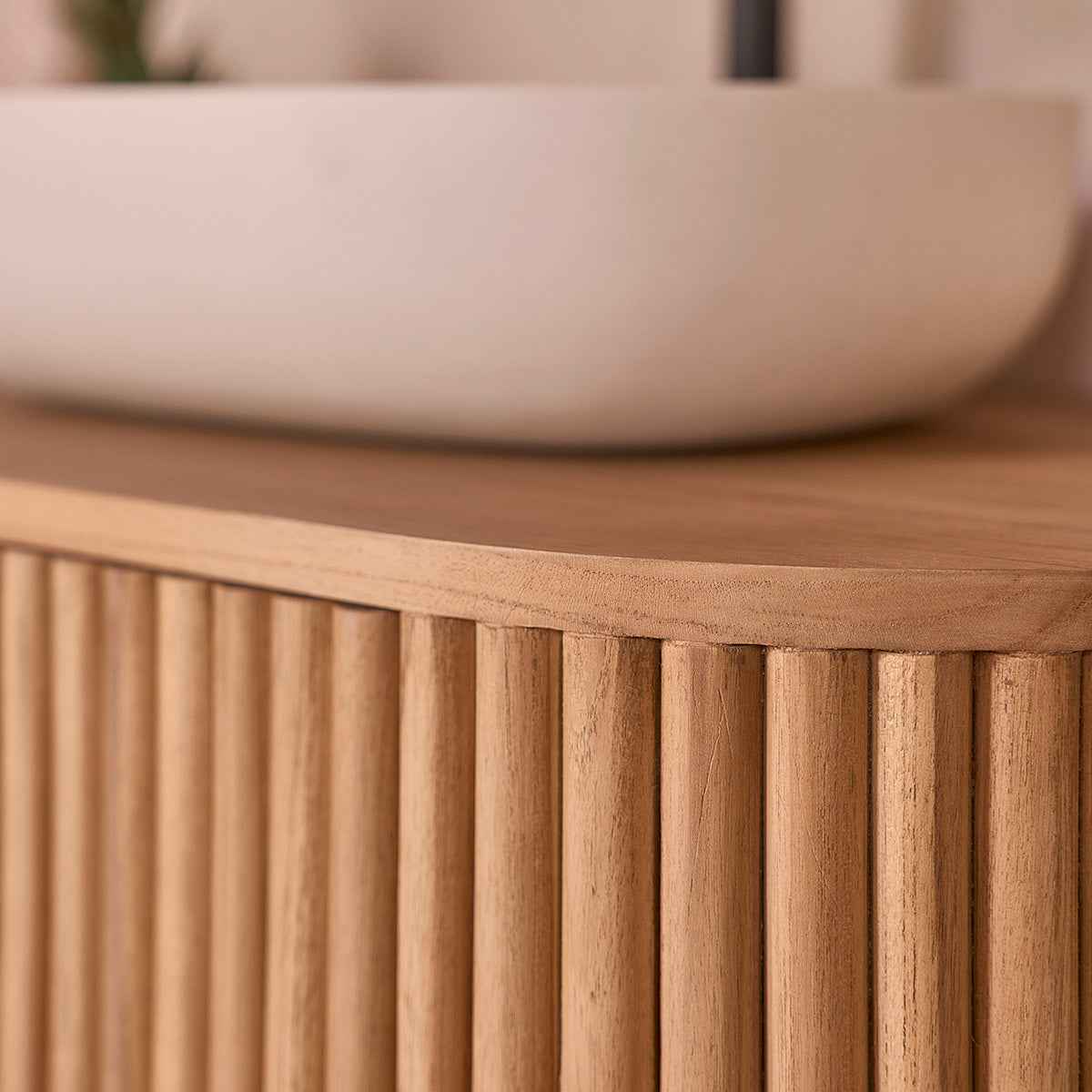 Meuble sous vasque en teck massif 90 cm