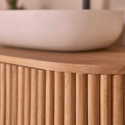 Meuble sous vasque en teck massif 90 cm