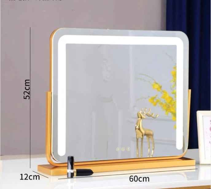 Large Vanity Makeup Mirror with Light – Detachable 15X Magnifier, 3 Color Modes, Touch Control & 360° Rotation
