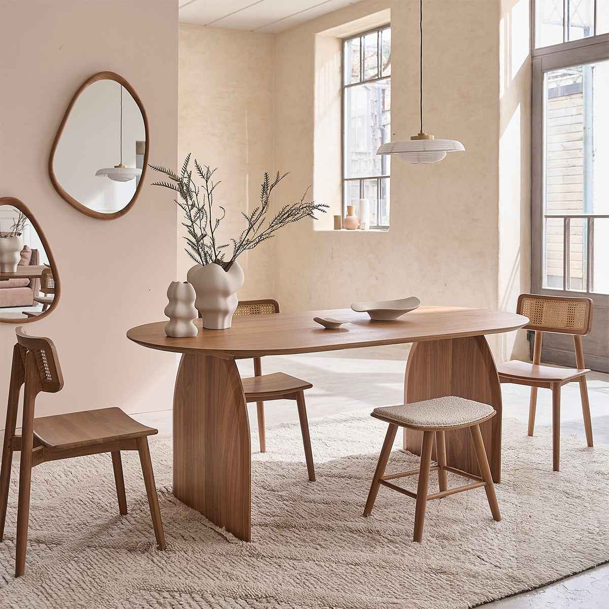 Tabouret en teck massif 45 cm