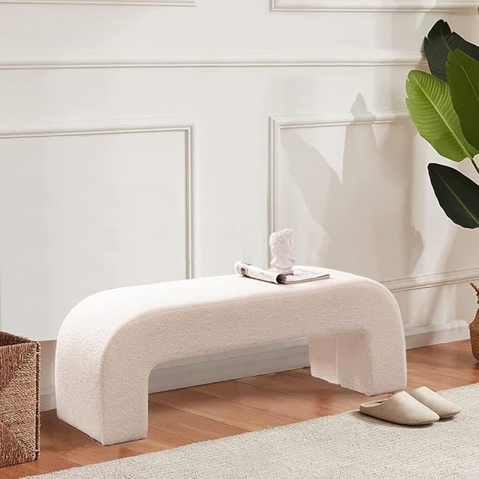 design moderne en tissu bouclette blanc