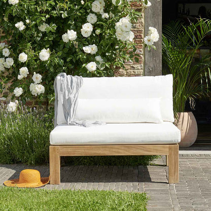 Fauteuil de jardin en teck massif blanc