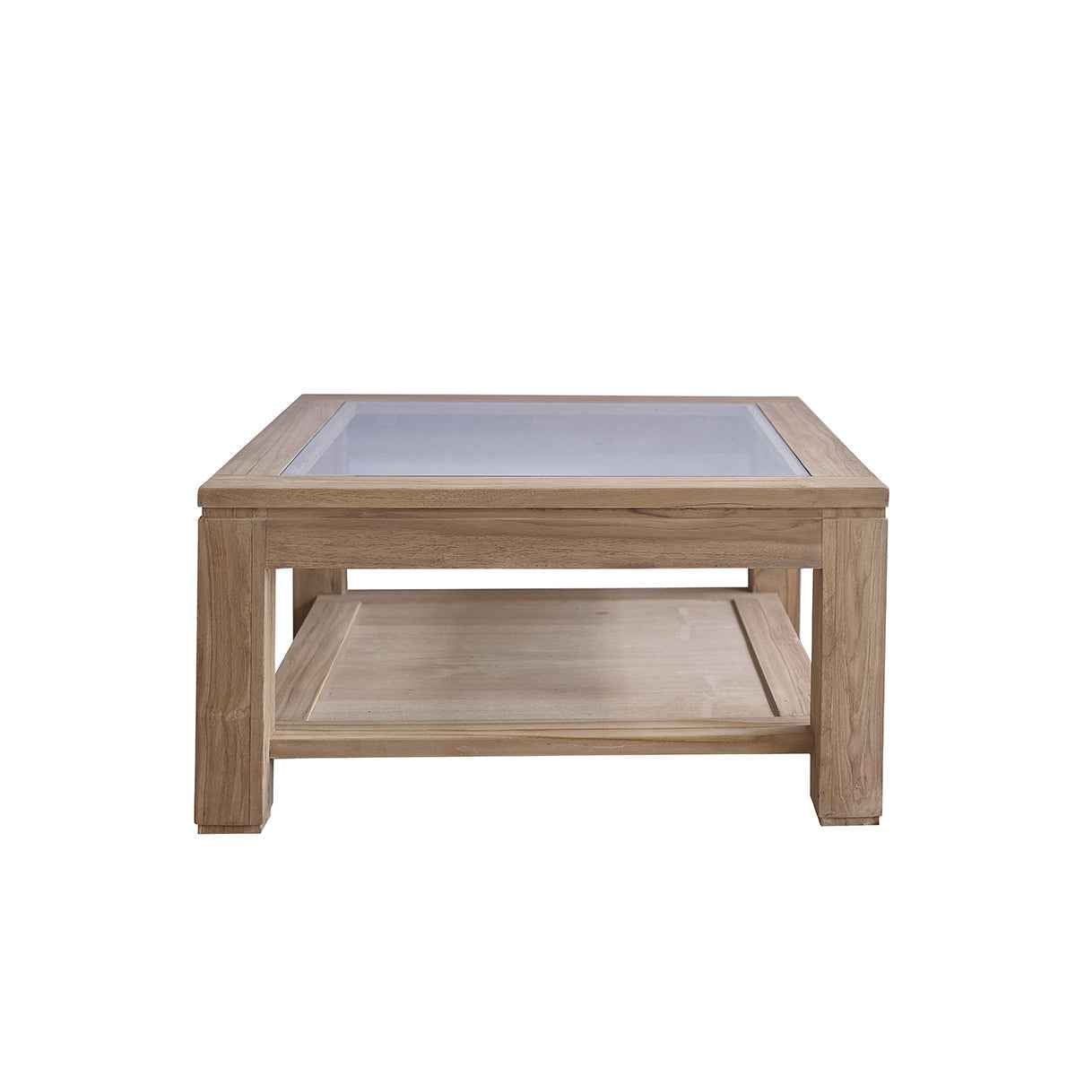 Table basse en teck massif 80 cm