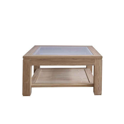 Table basse en teck massif 80 cm