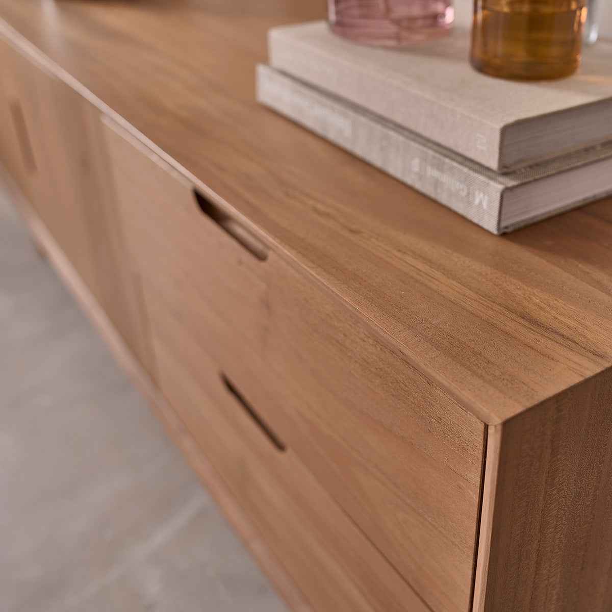 Meuble TV en teck massif 150 cm