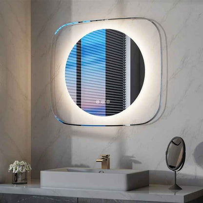 Zenit Miroir Salle de Bain LED Rétroéclairé Design (80x70cm) - Miroir Rond 60cm