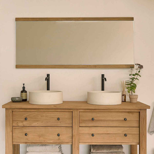 Miroir en teck massif recyclé 140x60 cm