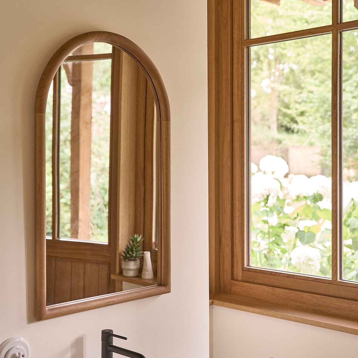 Miroir en teck massif 80x50 cm