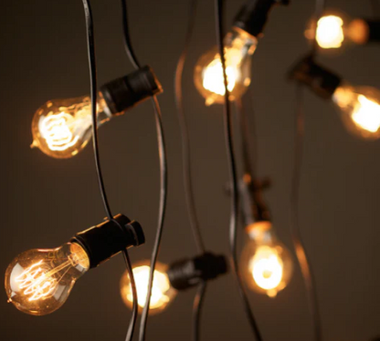 Guirlandes d'extérieur étanches 10 mètres à douilles noires extensibles & décoratives