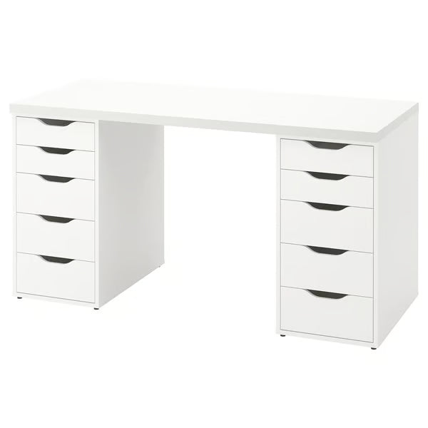LAGKAPTEN / ALEX Bureau, gris/effet bois, 140x60 cm
