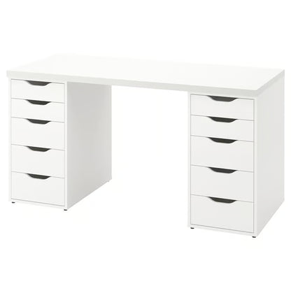 LAGKAPTEN / ALEX Bureau, gris/effet bois, 140x60 cm