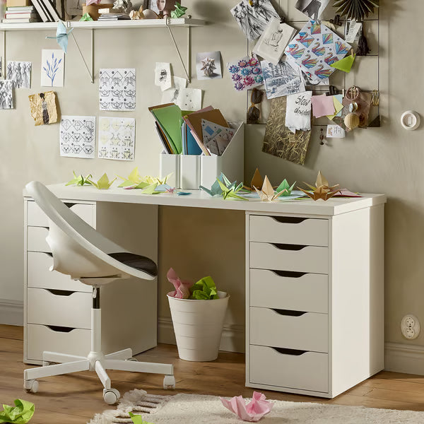 LAGKAPTEN / ALEX Bureau, gris/effet bois, 140x60 cm