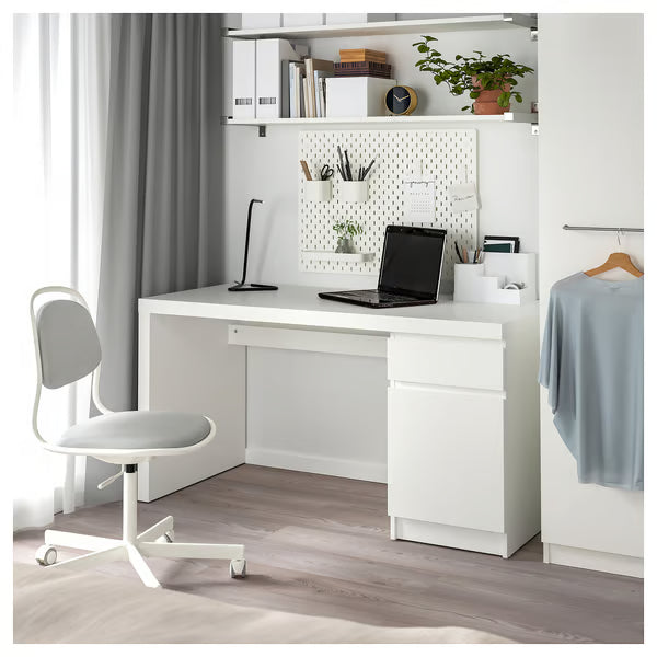 MALM Bureau, blanc, 140x65 cm