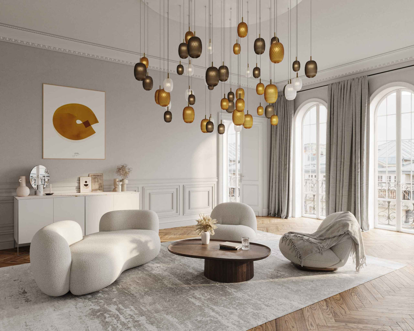 Suspension Targaryen en verre au design moderne