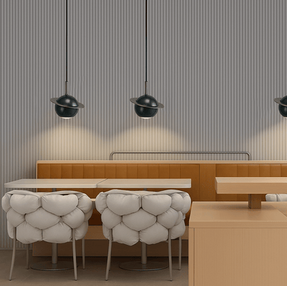 Suspension Saturne Dark silver en marbre naturel