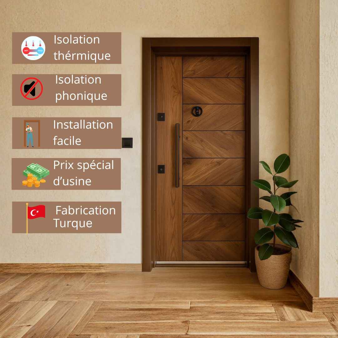 Porte Blindée Élégance Suprême – Sécurité Ultime et Design pour Votre Foyer au Maroc (Garantie 15 Ans)