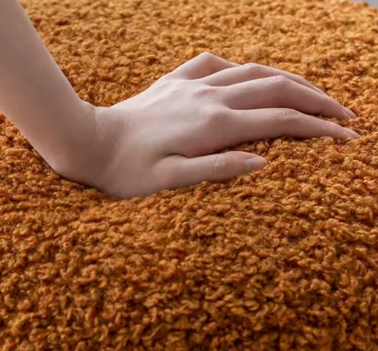 ARU – Banc Rembourré en Tissu Bouclette Orange - Lemiroir.ma