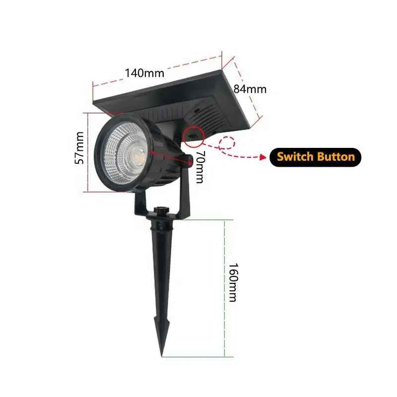 Projecteur spot à piquer solaire pour jardin