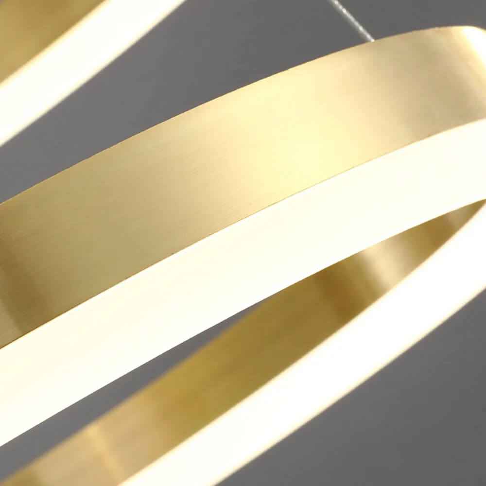 Lustre Royal 3 cercles en Acrylique doré