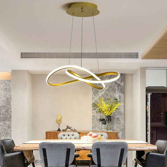 Suspension Infinie en doré à Led