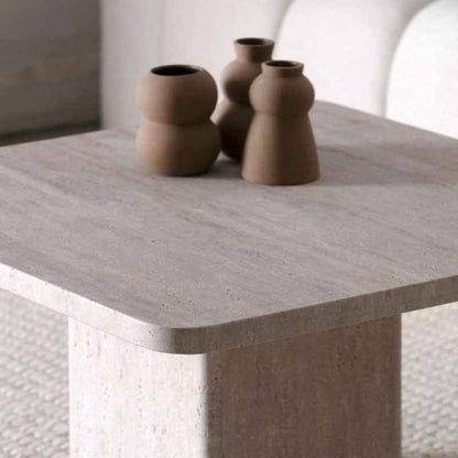 Table Basse Celya en Travertin - Lemiroir.ma