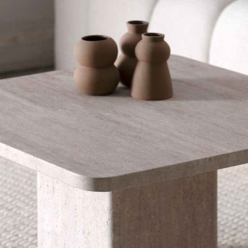 Table Basse Celya en Travertin - The Miroir
