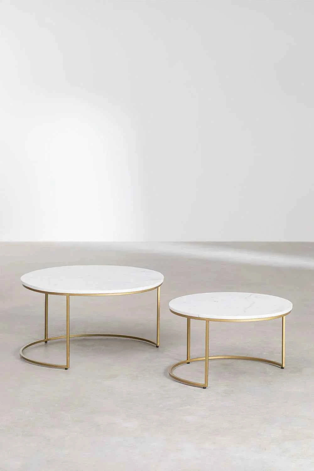 Tables Gigognes en Marbre – Oréa | Véritable Marbre Blanc - Lemiroir.ma