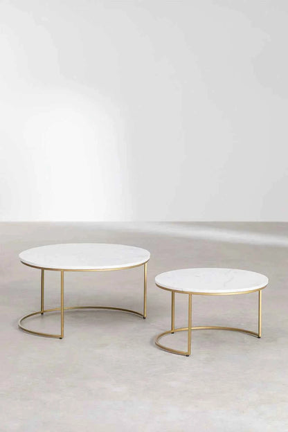Tables Gigognes en Marbre – Oréa | Véritable Marbre Blanc - Lemiroir.ma