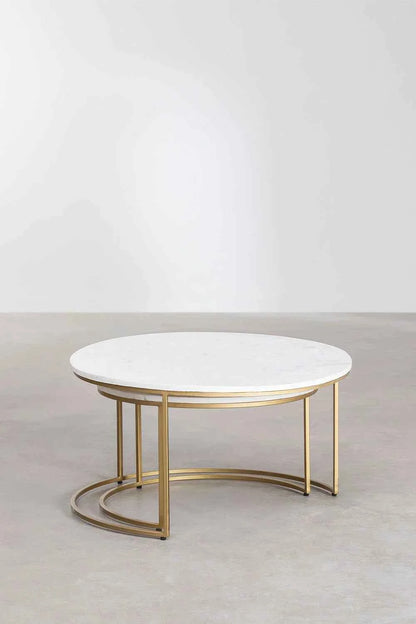 Tables Gigognes en Marbre – Oréa | Véritable Marbre Blanc - Lemiroir.ma