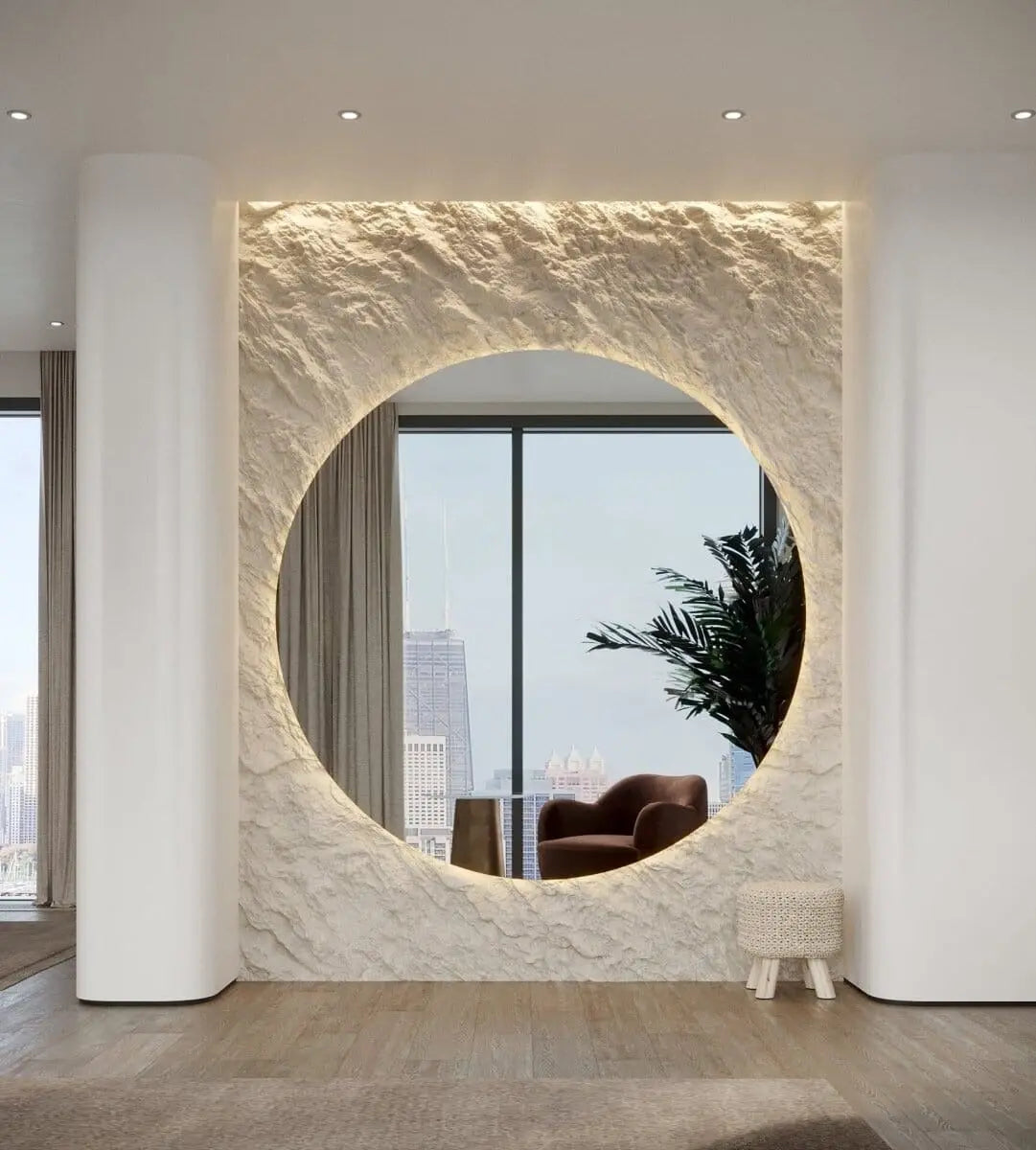 Grand Miroir Rond avec Option LED - Diamètre 180 cm ou 200 cm - The Miroir