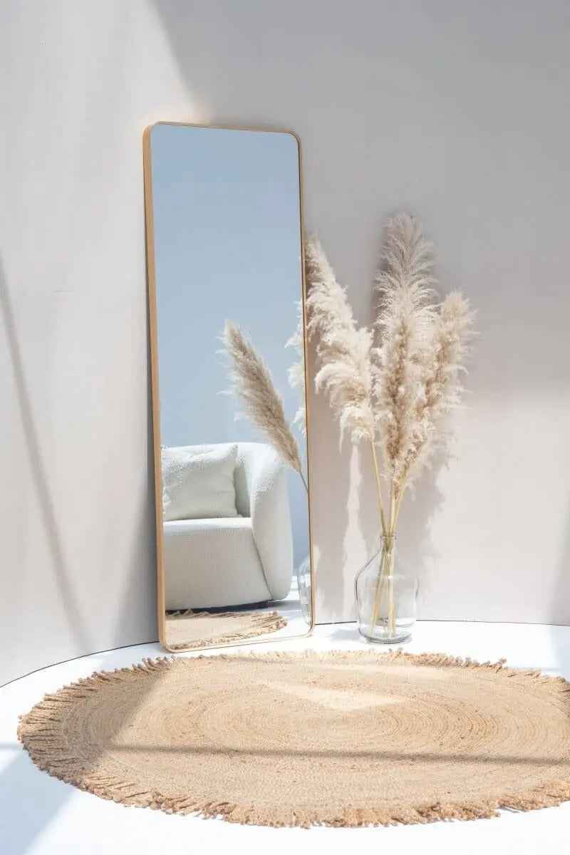 Miroir Rectangulaire Doré avec Coins Arrondis - The Miroir