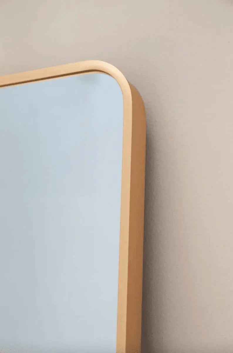 Miroir Rectangulaire Doré avec Coins Arrondis - The Miroir