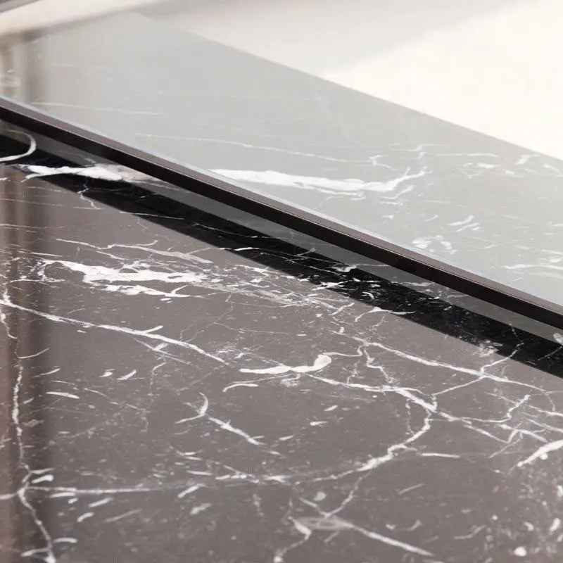 Duo de Tables Basses en Verre et Marbre Noir - The Miroir